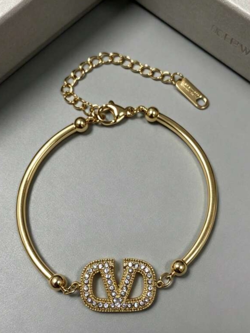 New Gold Crystal Logo Accent Bracelet